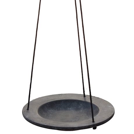 Fågelbad i grå komposit med hänge & krok Ø:22cm