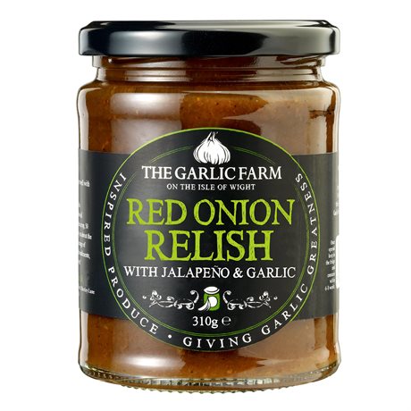 Red Onion Relish – Rödlökschutney med Jalapeños & Vitlök 310g