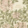 Dubbelt kort med kuvert, blank insida – "Happy Birthday" William Morris 16x16cm