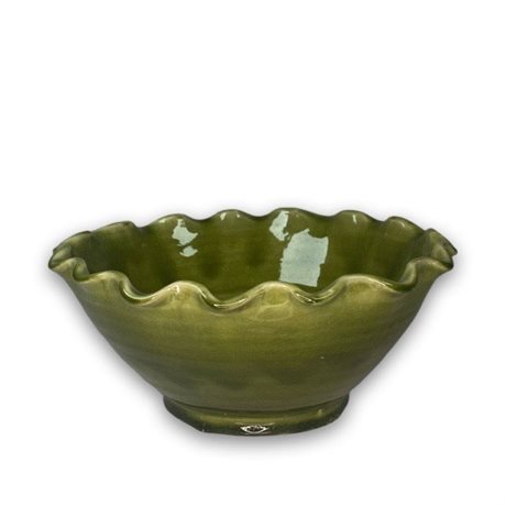 Skål GRACE WAVY i keramik – Grön Liten Ø:26,5cm
