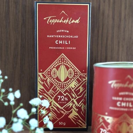 Toppchoklad Chokladkaka – CHILI 72% 50g