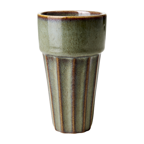 Lattekopp COSTA i keramik – Ljusgrön Ø:8 H:14cm