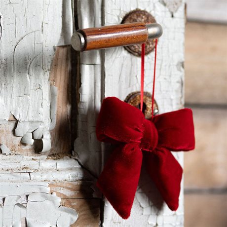 Rosett Sammet med hänge – Röd