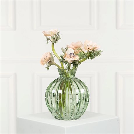 Klotvas PION i grönt glas H:17cm