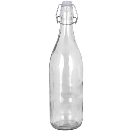 Glasflaska m Patentkork 1 Liter