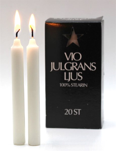 Julgransljus 100% stearin VITA H:11cm Ø:1,2cm 20-pack