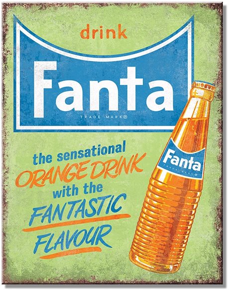 Plåtskylt retro – Drink Fanta 32x41cm