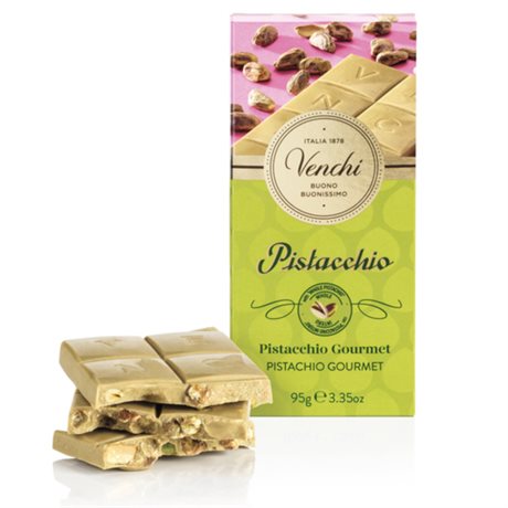 NYHET! VENCHI Crunchy Pistacchio – vit choklad & pistagegianduia 100g