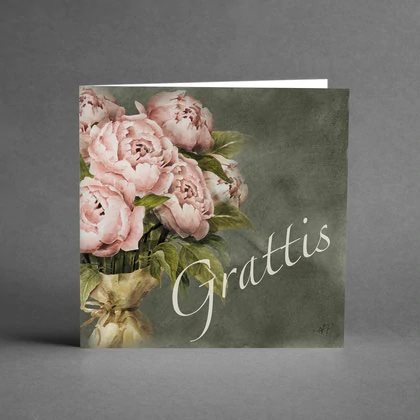 Kvadratiskt kort med kuvert – Grattiskort Pioner