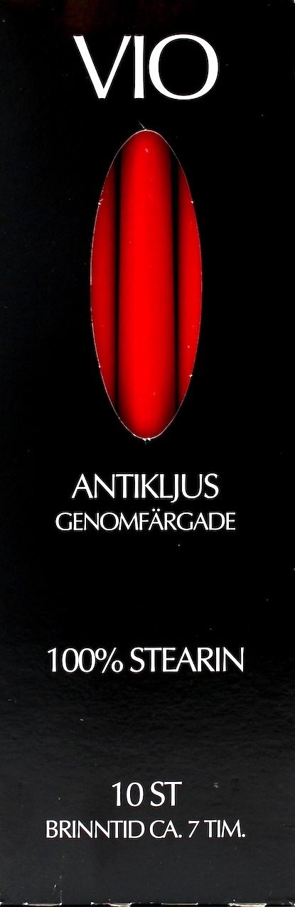 Antikljus 100% stearin röda 26cm 10-pack