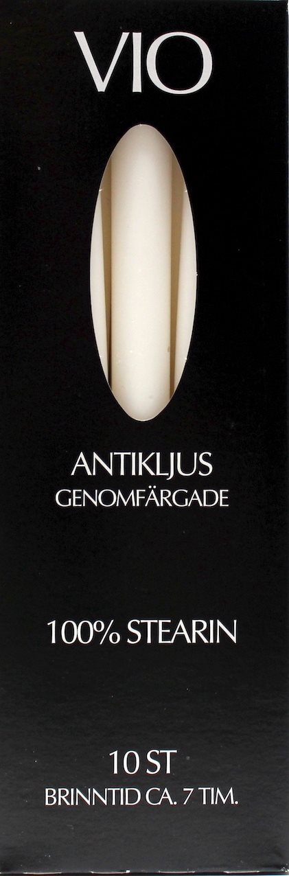 Antikljus 100% stearin vita 26cm 10-pack