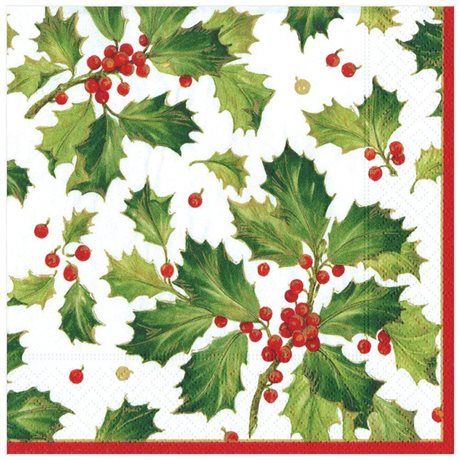 Servetter Middag Gilded Holly White