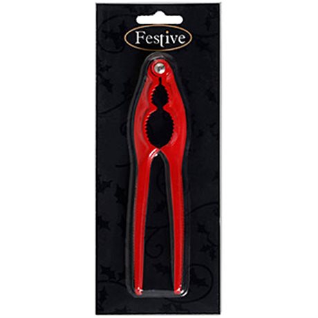 Nötknäckare – rödlackad i metall 15,5x3,5cm