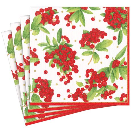 Servetter Middag Christmas Berry in Red