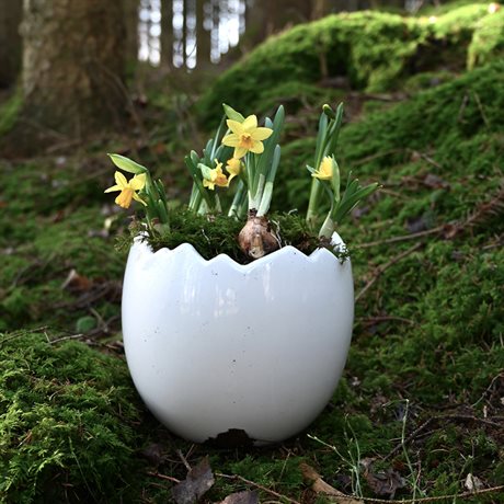 Kruka ÄGGSKAL i stengods 17x17cm