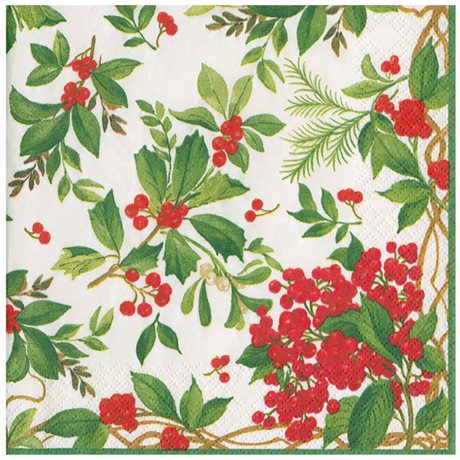 Servetter Kaffe Holly Chintz White