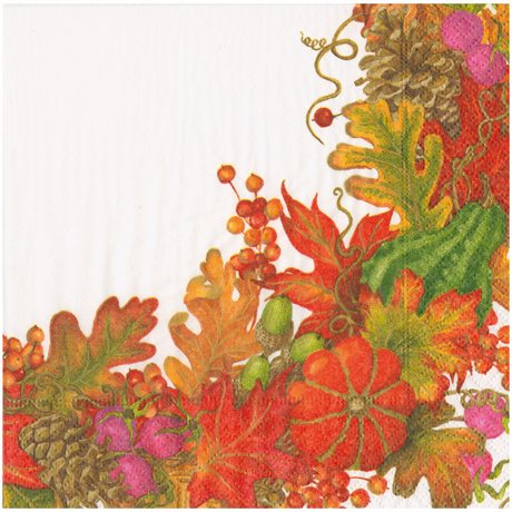 Servetter Middag Harvest Garland White