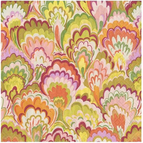 Servetter Lunch Marbled Ceramica Raspberry & Chartreuse