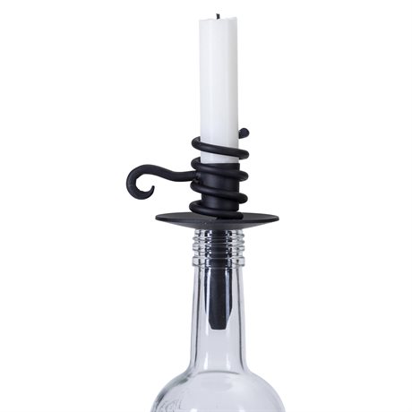 Ljushållare / Stumpastake till flaska i svart smide H:10,5cm