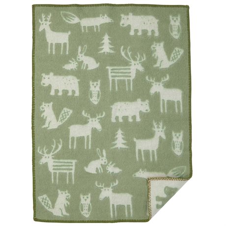 Ullfilt KLIPPAN FOREST – Babypläd i 100% ekologisk lammull lime blossom 65x90cm 
