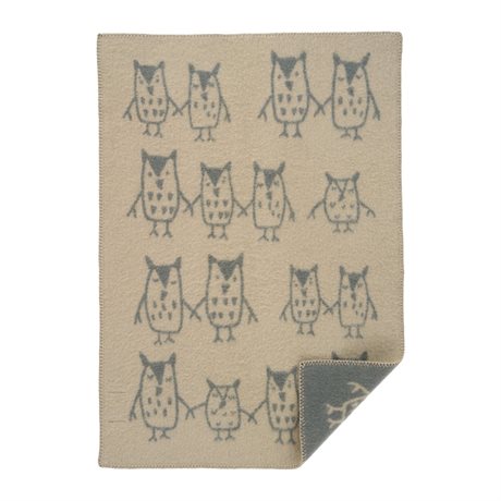 Ullfilt KLIPPAN HAND IN HAND – Babypläd i 100% ekologisk lammull Greige 65x90cm 