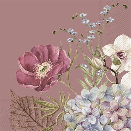 Servetter Kaffe Belles Fleurs Old Rose