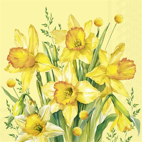 Servetter Lunch Narcissus Bouquet Yellow