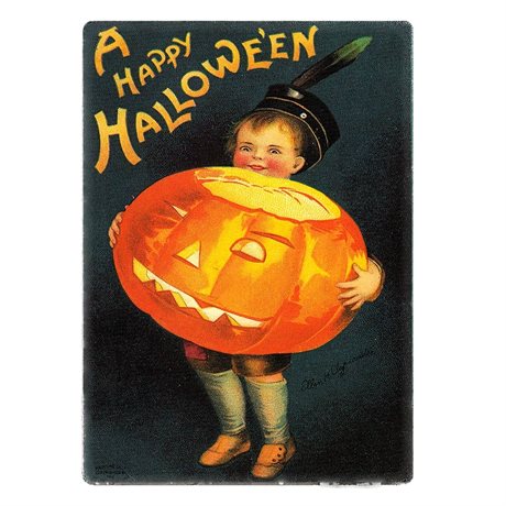 Metallskylt i vintagestil – A Happy Halloween 15x20cm
