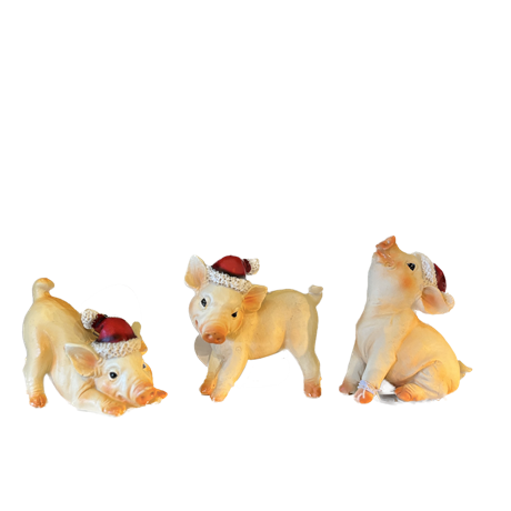 Julgris med röd luva – tre olika H:7,2cm pris/st