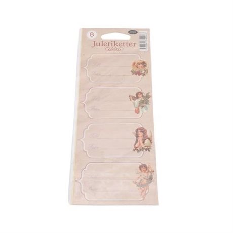 Paketkort / Juladresser självhäftande – fyra olika motiv med änglar 8-pack