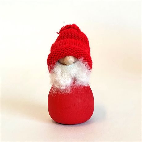 Tomte gråskägg med röd mössa 7cm