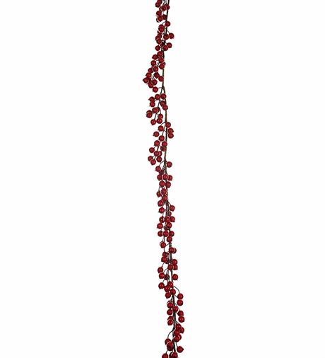Girlang med röda bär konstgjord L:150cm