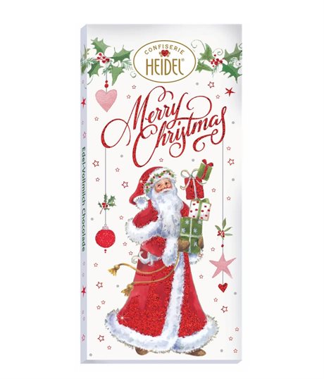 Chokladkaka av mjölkchoklad med julmotiv – Jultomte 100g