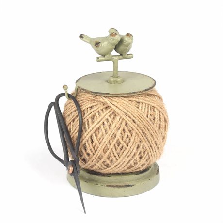 Snörhållare med sax dekorerad med fåglar