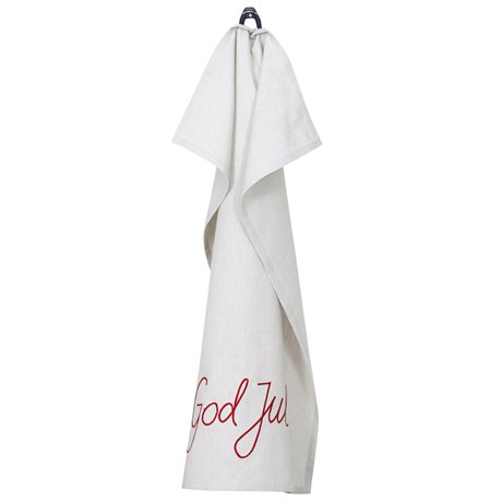 Kökshandduk med brodyr GOD JUL – Recycled OEKO-TEX® linnefärgad 50x70cm