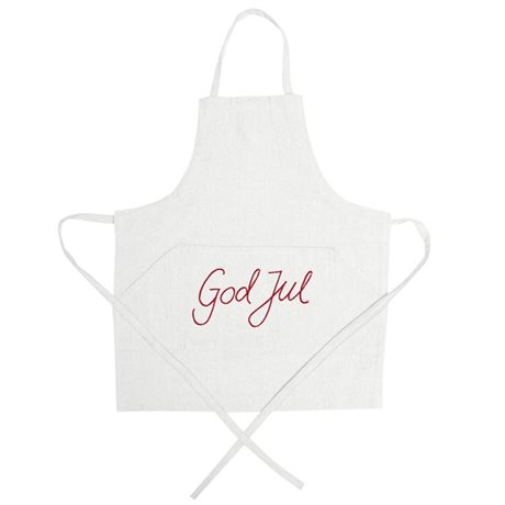 Barnförkläde med brodyr GOD JUL – Recycled OEKO-TEX® linnefärgad 40x47cm