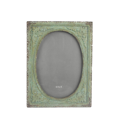 Fotoram antikbehandlad grön vintage finish 12x15,5cm