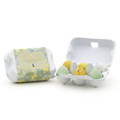 Nannas spräckliga chokladägg – klassiker i äggkartong 66g