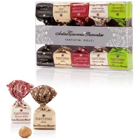 Tartufino Dolci Misti – Tio lyxiga chokladtryfflar, fem olika smaker 70g