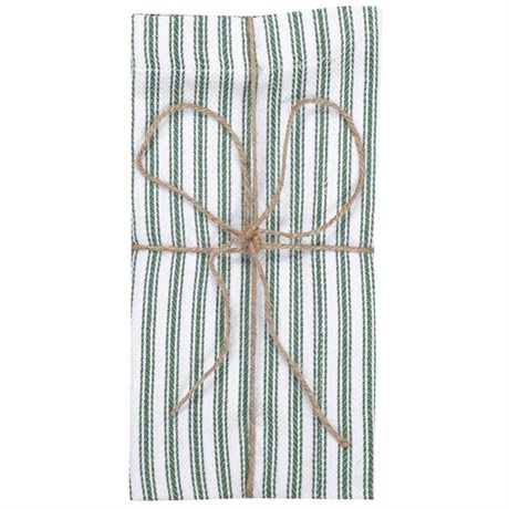 Tygservetter LINA Recycled OEKO-TEX® – Randig i Grönt & Vitt 45x45cm 2-pack