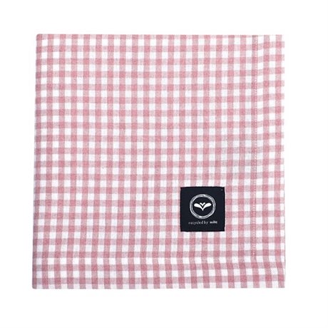 Bordsduk MADICKEN Recycled OEKO-TEX® – Rosa & Vit 90x90cm