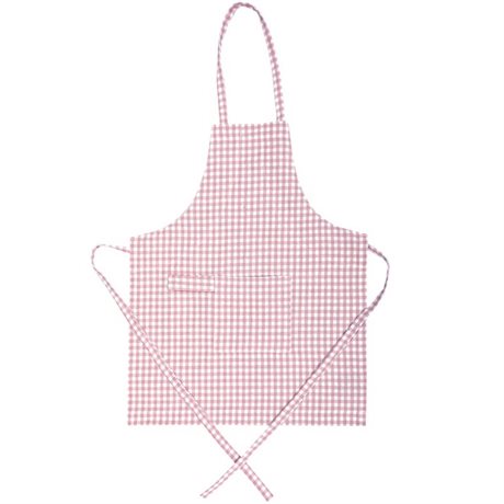 Barnförkläde MADICKEN Recycled – Rutigt i Rosa & Vitt 40x47cm