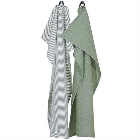 Kökshanddukar BOSSE Recycled OEKO-TEX® – Grön & Vit 50x70cm 2-pack