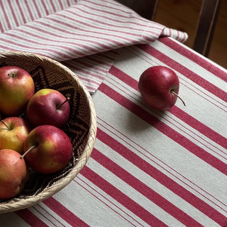 Bordsduk ISABELL Recycled OEKO-TEX® – Linne & Mörkröd 140x250cm