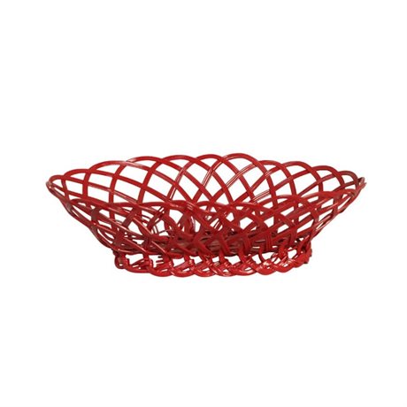 Trådkorg Hildur Oval Röd Liten 21x14cm