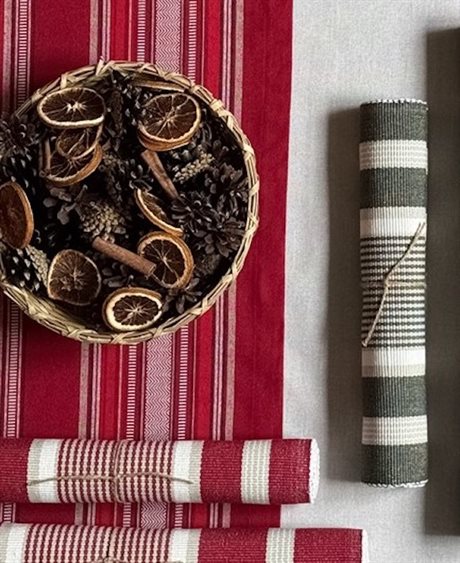 Löpare GRETA Recycled OEKO-TEX® – Oliv & Linne 33x240cm