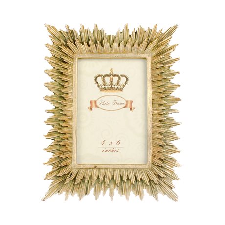 Fotoram Ormbunke i antikbehandlad guldfinish H:24cm