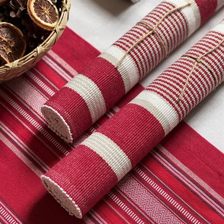 Löpare GRETA Recycled OEKO-TEX® – Mörkröd & Linne 33x240cm