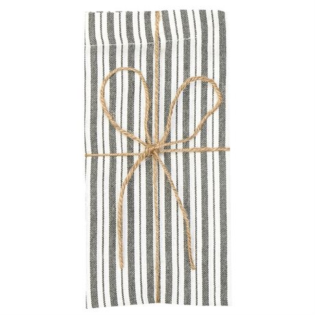 Tygservetter ALF Recycled OEKO-TEX® – Randig i Oliv & Beige 45x45cm 2-pack