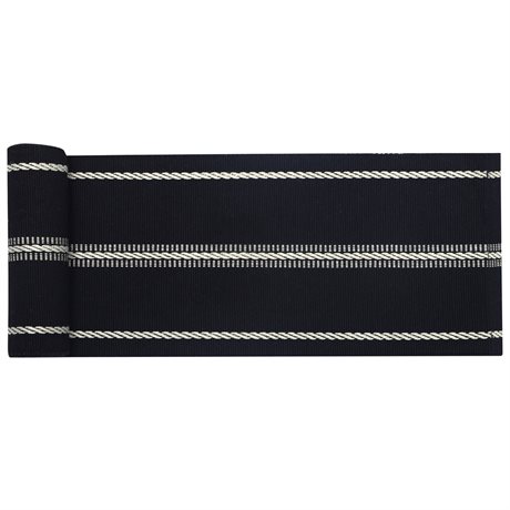 Löpare HERMAN Recycled OEKO-TEX® – Svart & Linne 15x140cm